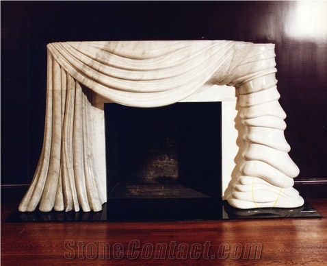 White Marble Carving Fireplace, White Marble Fireplace