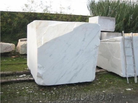 Carrara Statuario Marble Block, Italy White Marble