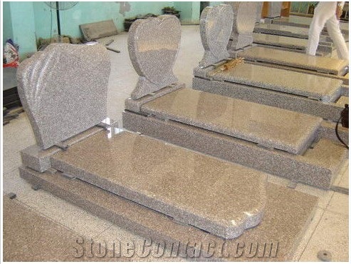 China Pink Granite Tombstone