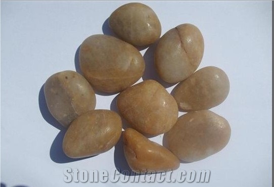 Chinese Natural Pebble Stone, Yellow Slate Pebble Stone