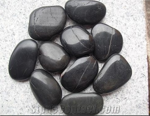 Driveway Pebble Stone, Black Slate Pebble Stone