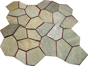 Flagstone on Mesh, Beige Slate Flagstone