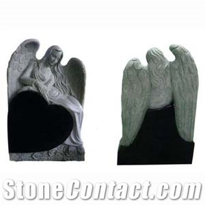 Granite Tombstone White Angel,Black Granite Tombstone