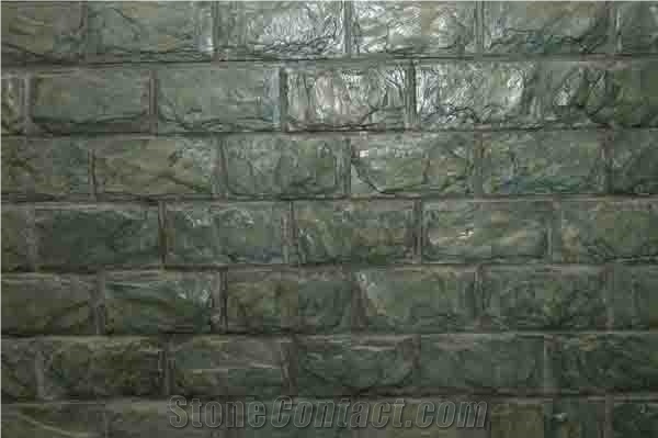 Granite Wall Cladding Stone, Green Granite Mushroom Stone