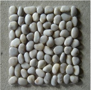 Natural Pebble Stone, White Slate Pebble Stone