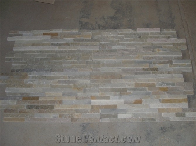 Natural Stone Wall Decoration, Beige Slate Cultured Stone