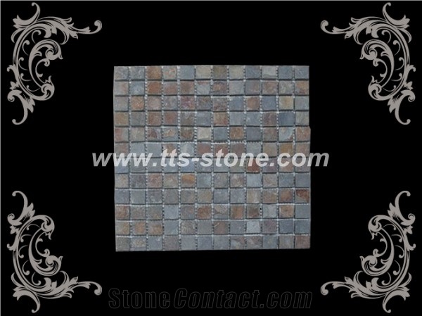 Outside Mosaic Stone, Beige Slate Mosaic