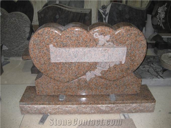 Pink Granite Grave Tombstone