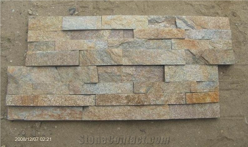 Quartzite Wall Covering Stone, Beige Quartzite Wall Covering