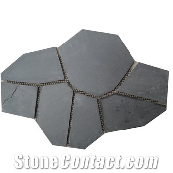 Slate Mesh Stone, Black Slate Flagstone