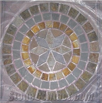 Beige Slate Mosaic Medallion