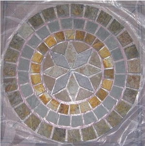 Beige Slate Mosaic Medallion