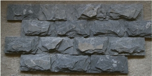 Wall Mushroom Tile, Black Slate Mushroom Stone