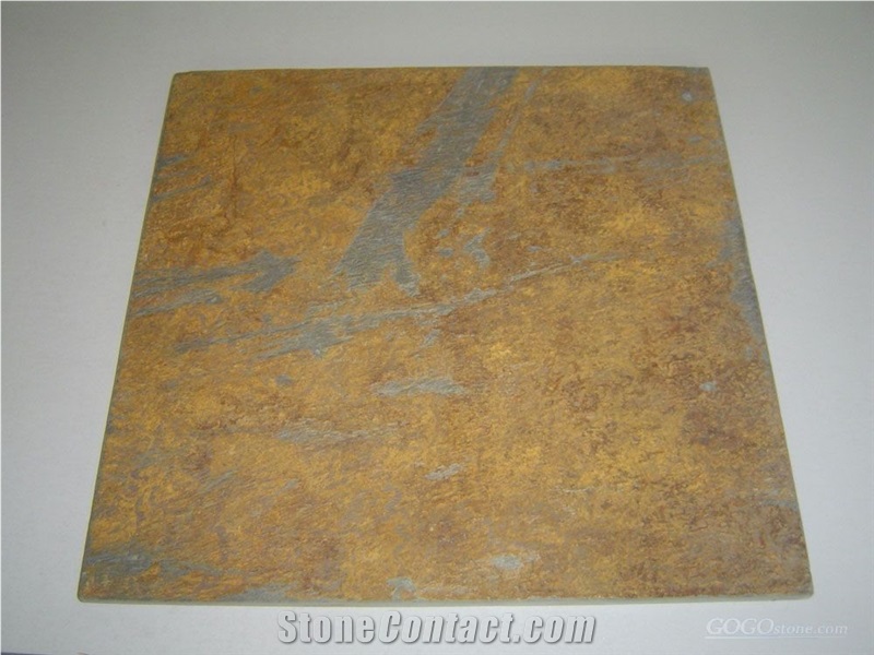 Yellow Floor Stone, China Yellow Slate Slabs & Tiles