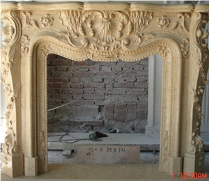 Indoor Marble Beige Fireplace Stove