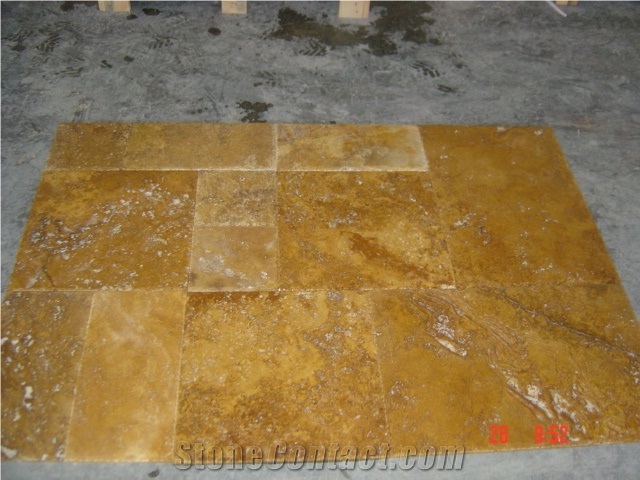 Gold Travertine, Turkey Yellow Travertine Slabs & Tiles