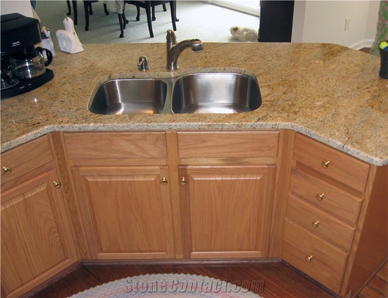 Kashmir Gold Granite Countertop India Yellow Granite From China