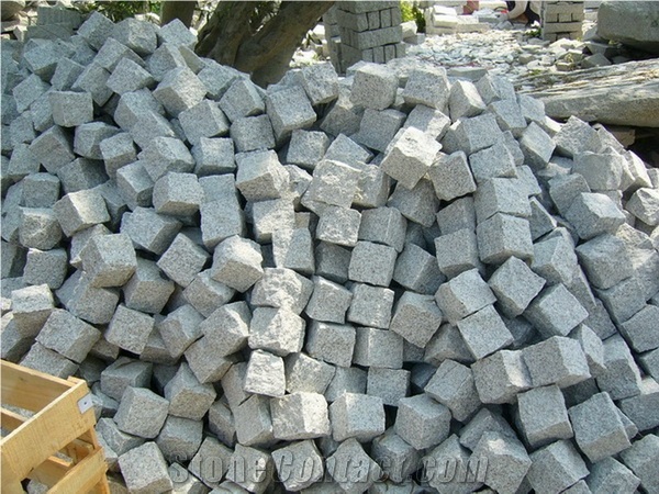 G603 Granite Cobbles, Cubic Stone, G603 White Granite Cobbles