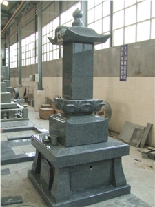 G654 Grey Granite Japanese Tombstone