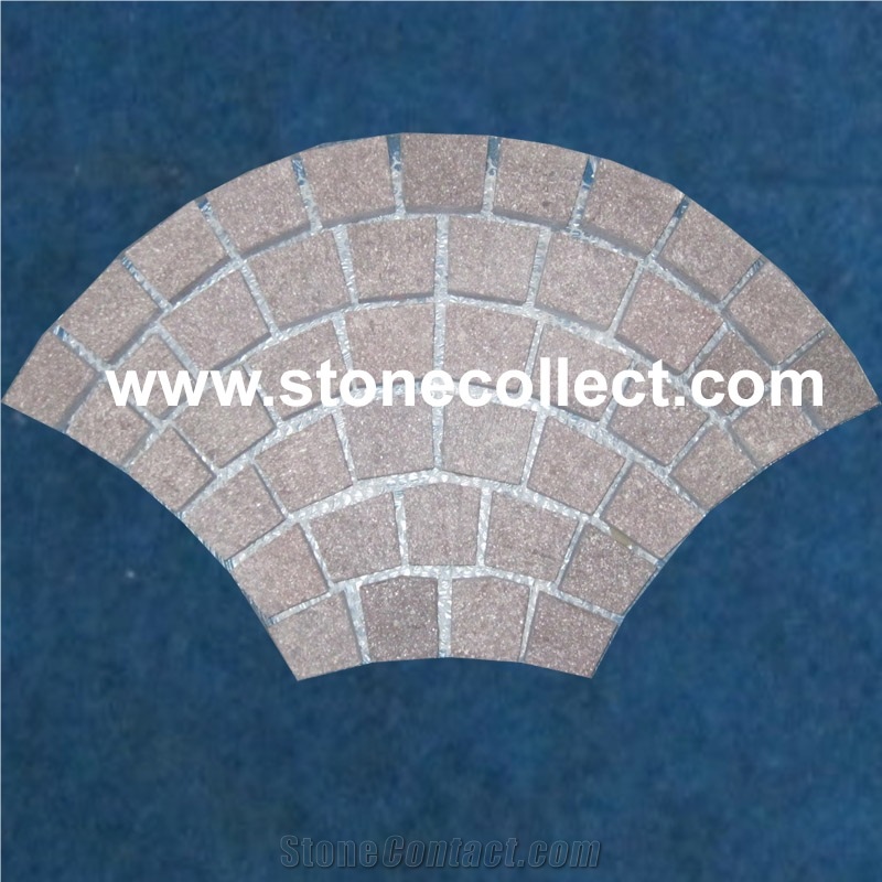 Red Porphyr Cube Stone, Cobble Stone, Paving