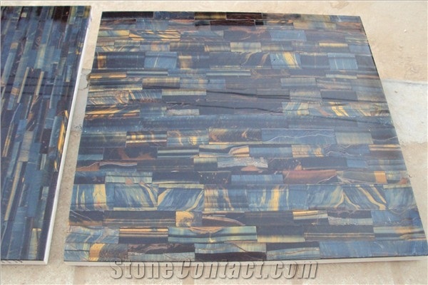 Blue Tiger Eye Decorative Panel, Tiger Eye Blue Slate Cultured Stone