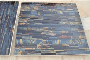 Blue Tiger Eye Decorative Panel, Tiger Eye Blue Slate Cultured Stone