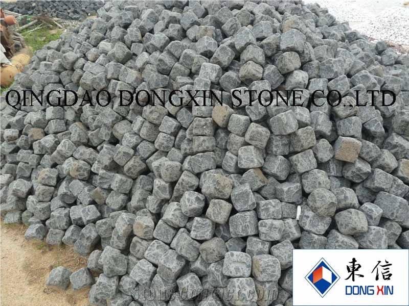 Qingdao Black Granite Cube Stone