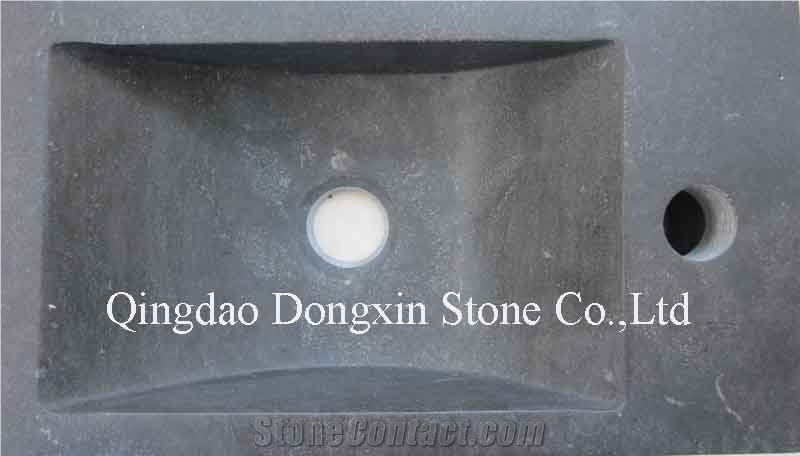 Qingdao Blue Limestone Bathroom Basin