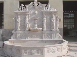 Hand Carved Marble Wall Mounted Fountain