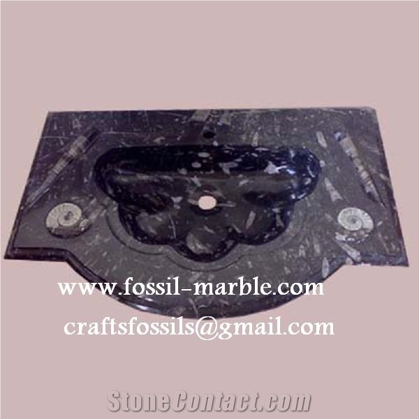 Fossil Black Limestone Sinks