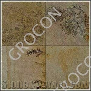 Fossil Mint Sandstone Tile, India Yellow Sandstone Tiles & Slabs