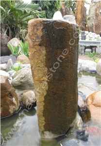Basalt Fountain and Monolith, Vietnamese Block Basalt