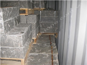 Block Stair Step Stone, Black Basalt Stairs