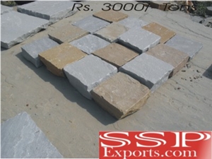 India Beige Sandstone Cobble Stone
