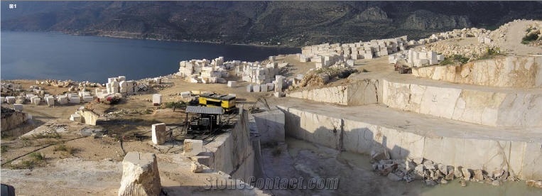 French Vanilla Marble Blocks, Greece Beige Marble