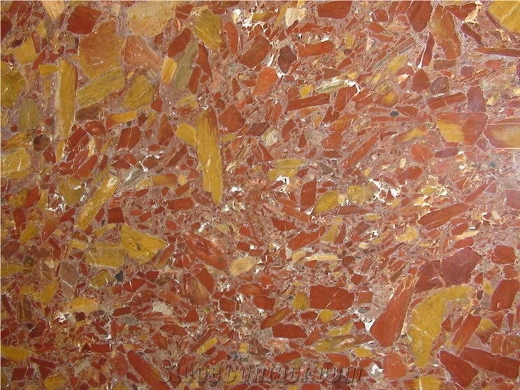 Conglomerate Marble Block, Iran Red Marble