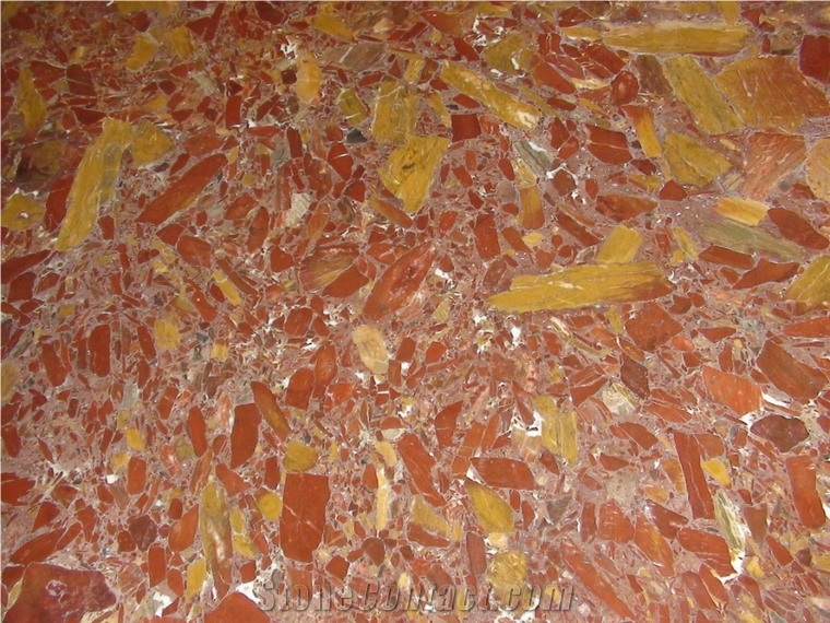 Conglomerate Marble Slab, Iran Red Marble