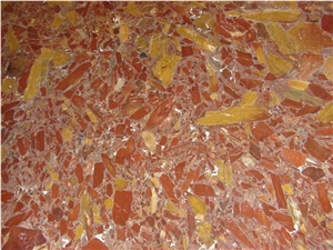 Conglomerate Marble Slab, Iran Red Marble