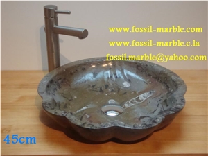 Fossil Black Limestone Wash Basin