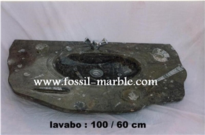 Fossil Black Limestone Wash Basins
