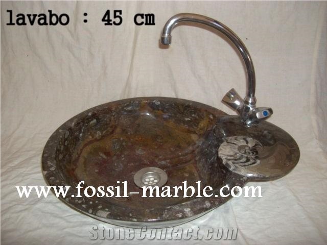 Fossil Brown Limestone Wash Basin,sink