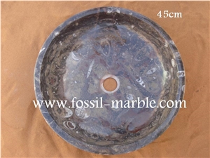 Fossil Brown Sinks, Wash Basins, Limestone
