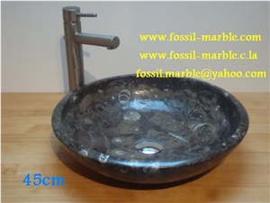 Fossile Etrusco Liemstone Sinks, Wash Basins, Brown Marble