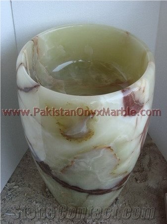 Pakistan Green Onyx Pedestals Sinks