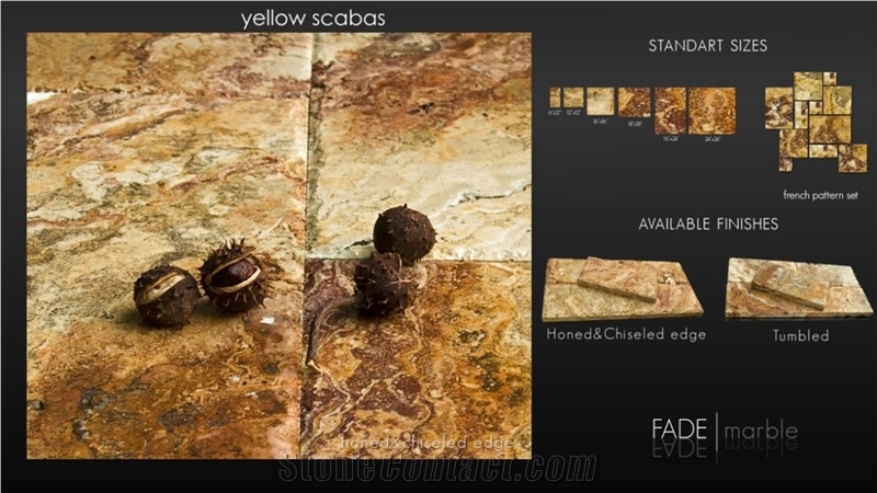 Yellow Scabas Travertine French Pattern Set - Pave