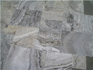 Silver Grey Travertine French Pattern