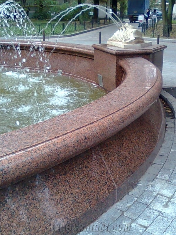 Rosso Toledo Granite Fountain