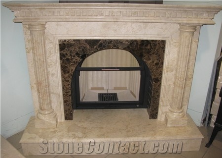 Fireplace with Spanish Dark Emperador Marble