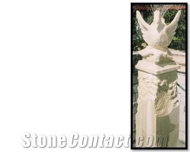 Beige Limestone Swan Fountain Dcr013