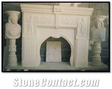 Crema Antalya Beige Limestone Fireplace Dch014